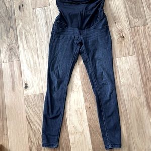 Indigo blue over the belly maternity jeans